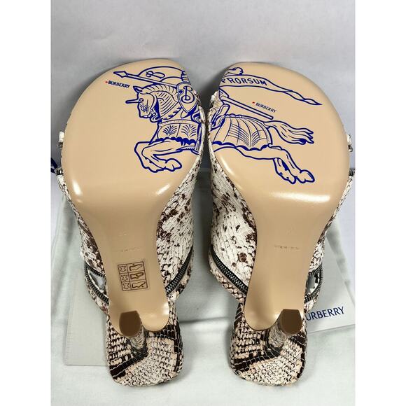Burberry A:LF Peep Sandals Python Print Leather EUR 38 (US 8) New With Box - Picture 10 of 16